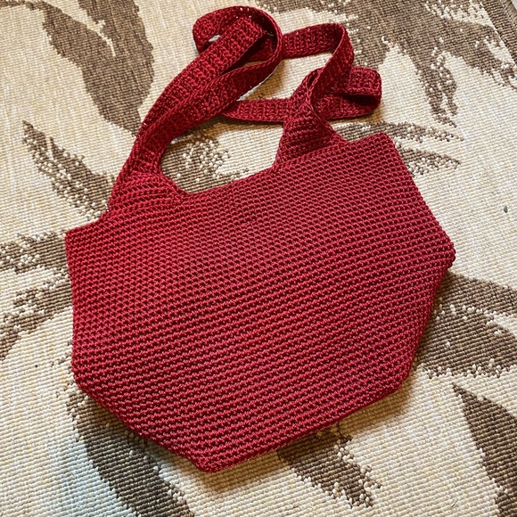 Deep Red ‘The Sak’ Crochet Shoulder Bag Set - Picture 4 of 13